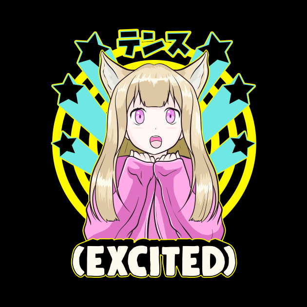 Anime Japanese Girl Manga Excited Face Cute Otaku by theperfectpresents