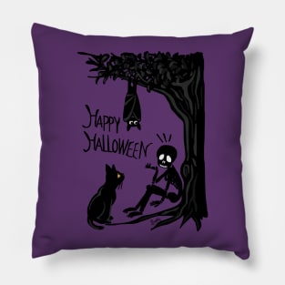 Halloween with the scull Pillow