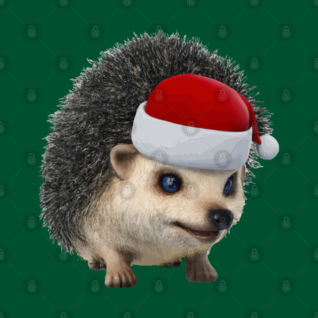 Cute Christmas Opossum Or Hedgehog Wearing Santa Costume by taiche