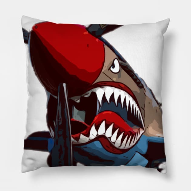 P-40 Warkhawk Flying Tiger WW2 Warbirds Warplanes Pillow by F&L Design Co.