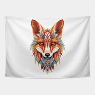 Spectrum Fox: Radiant Op Art Red Fox Design Tapestry