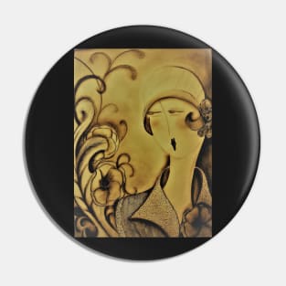 art deco sepia flapper girl lady art design by jackie smith for house of harlequin Pin