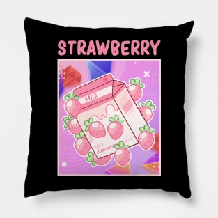 Japanese Strawberry Milk Kawaii Strawberries Milkshake Pillow