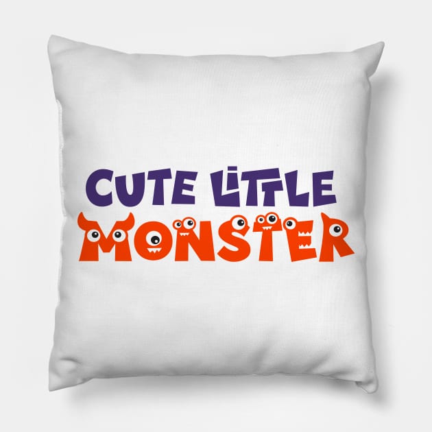 Cute Little Monster Pillow by Ombre Dreams