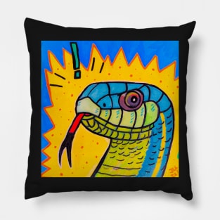 Blue Garter Snake Pillow