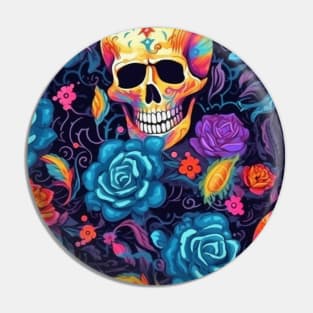 Floral skulls Pin