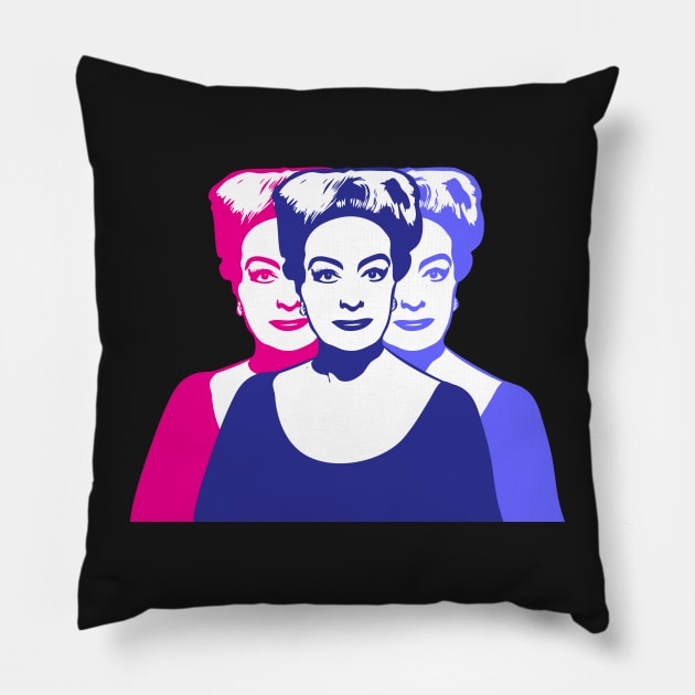 Triple Joan Crawford | Pop Art Pillow by williamcuccio