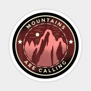 Mountains Are Calling Hiking Mountaineering Retro Vintage Magnet