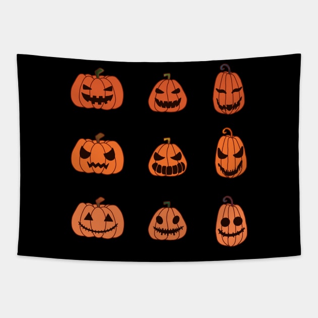 Halloween pumkins Tapestry by SlyAR07