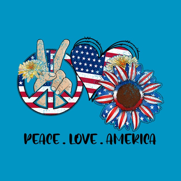 Peace, Love, America 4th of July Design by Kribis