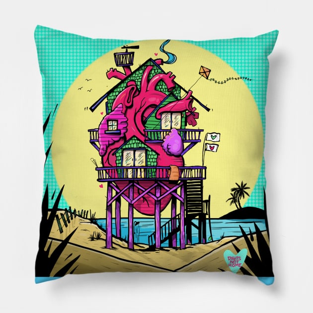 HOME IS WHERE THE HEART IS Pillow by DavesNotHome