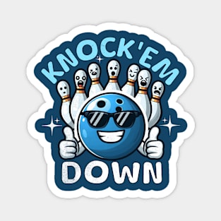 Bowling Funny Knock'em Down Magnet