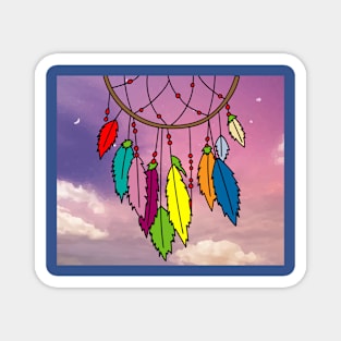 Spiritual Colorful Dream Catcher Feather Magnet