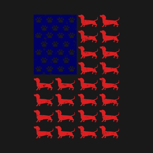 Dachshund American Flag 4th Of July by Xamgi