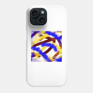 Blue, yellow and brown Phone Case