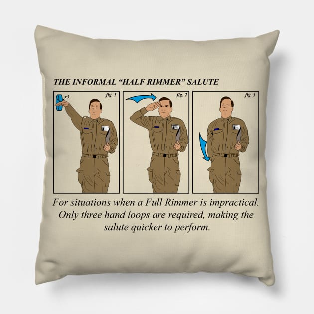 Arnold Rimmer Half Rimmer Salute Pillow by Meta Cortex