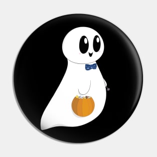 A Friendly Trick-or-Treating Ghost Pin