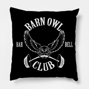 Barn Owl Barbell Club - White Pillow