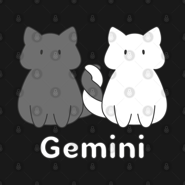 Gemini Cat Zodiac Sign with Text by artdorable