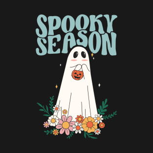 Floral Ghost Loves Spooky Season T-Shirt