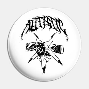 Autistic Metal Band Hands Pin