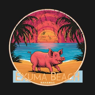 Pig in Exuma Bahamas sunset T-Shirt