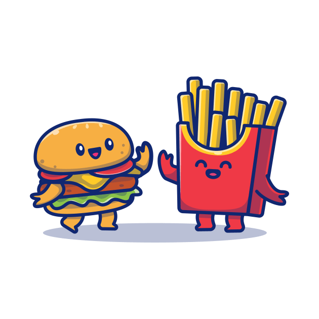 Cute Burger And French Fries by Catalyst Labs