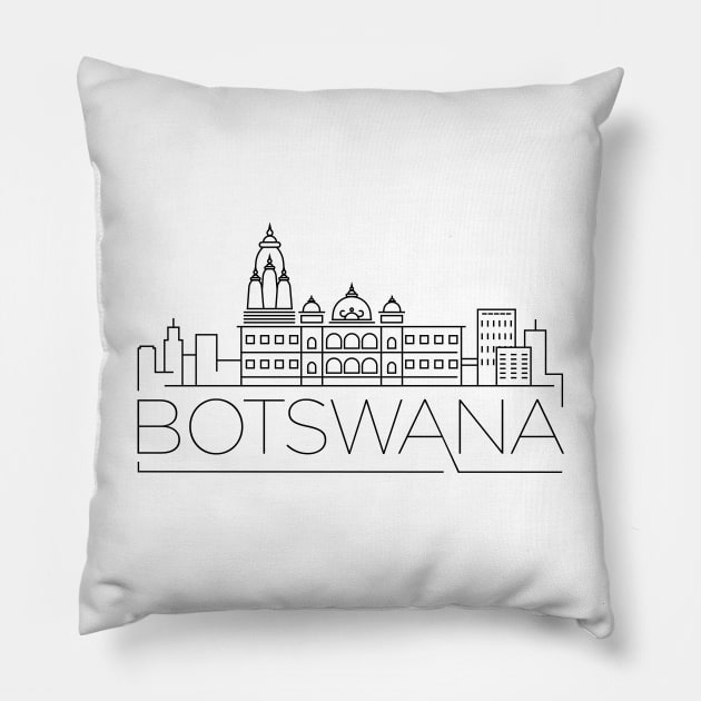 Botswana Minimal Skyline Pillow by kursatunsal