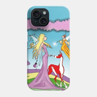 Ibizan Hound and Fairies. Colourful illustration. Phone Case