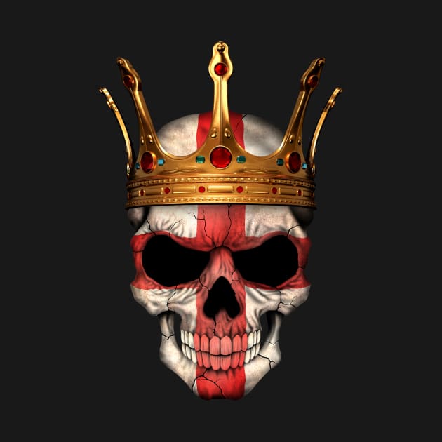 English Flag Skull with Crown by jeffbartels