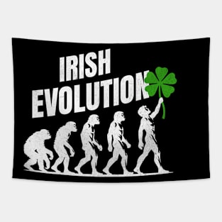 Irish Evolution Shamrock Funny Tapestry