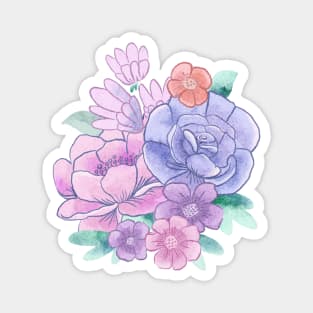 Watercolor Garden Roses - Purple Magnet