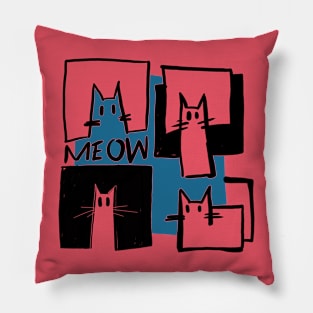 cubist cats Pillow