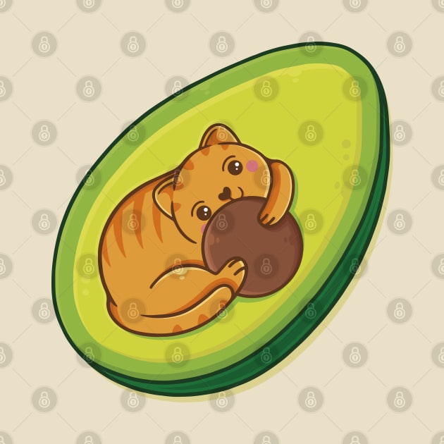 avocado cat grain holding by Mako Design 