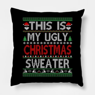 ugly sweater christmas 2024 Pillow