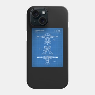 Skateboard Patent - Skater Retro Skating Art - Blueprint Phone Case