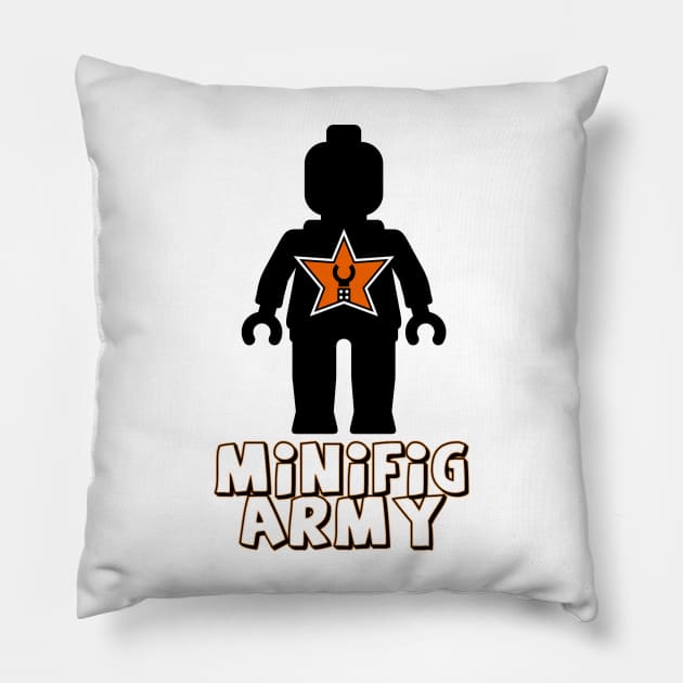 "MINIFIG ARMY" Minifig with Customize My Minifig Star Logo Pillow by ChilleeW