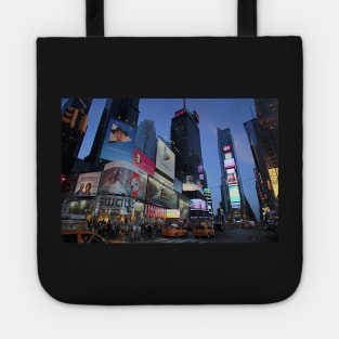 The lights of Times Square at twilight, NYC Tote