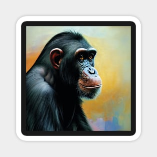 Thoughtful chimpanzee in profile Magnet