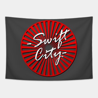 Swift City Shadow Text Target 3 Tapestry