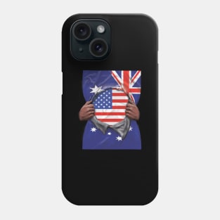 USA Flag Australian Flag Ripped - Gift for Australian From USA Phone Case