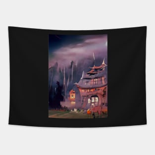 HALLOWEEN JAPANESE HAUNTED HOUSE Tapestry