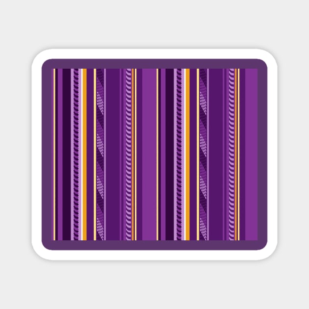 Purple Funky Stripes Magnet by Carolina Díaz