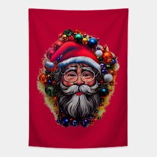 Santa Claus in New Year's toys. Tapestry