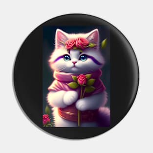 Adorable Cat Illustration- Modern Digital Art Pin