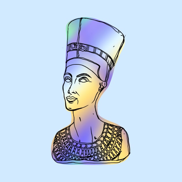 Nefertiti with holographic degradation by LauraBustos