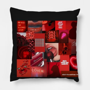 red aesthetic collage Pillow