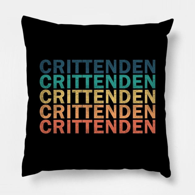 Crittenden Name T Shirt - Crittenden Vintage Retro Name Gift Item Tee Pillow by henrietacharthadfield