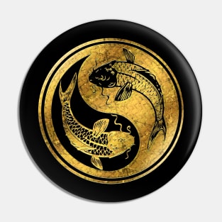 Yin Yang Golden Koi Pin