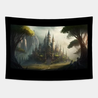 Castle in the forest Tapestry